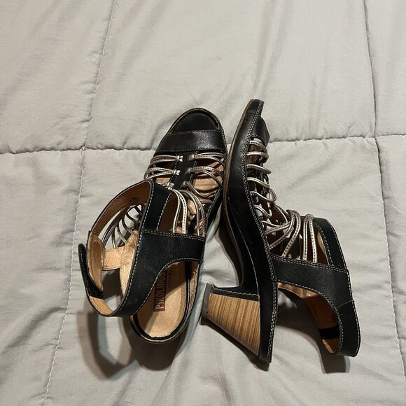 PIKOLINOS Womens Java W5A-0728C1 Black Gold Sandal Shoes Size 41 10 Gladiator - Picture 10 of 10